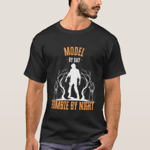 Model overdag zombie 's nachts grappig Halloween g T-shirt