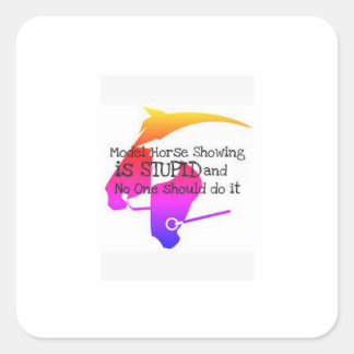 Model paard laten zien is domme stijver vierkante sticker