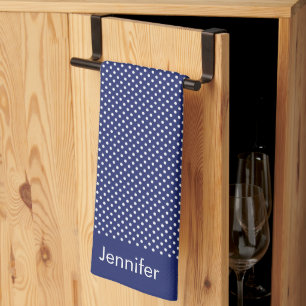 Model Pois Blanc Blauw Marine Theedoek