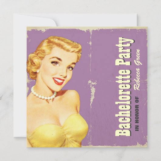 model retro van bachelorette kaart (Voorkant)