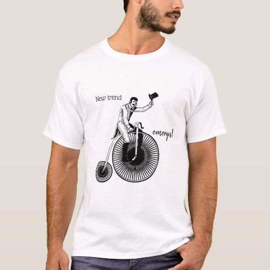 Model T Penny Farthing Classic Black en White T-shirt (Voorkant)