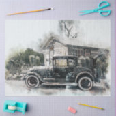 Model T & Store Route 66  20x30-decoupage Tissuepapier (Craft)