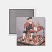 Model van Benjamin Franklin aan zijn tafel Magneet (Voorkant / Achterkant)