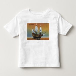 Model van de Mayflower in het Uitzicht van de Pilg Kinder Shirts