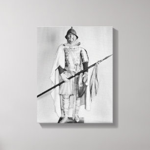 Model van een Carolingian cavalryman Canvas Afdruk