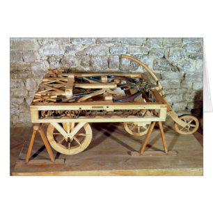 Model van een door veren aangedreven auto