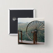 Model van een draaimachine vierkante button 5,1 cm (Voorkant /achterkant)