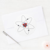Model van een lithiumatoom ronde sticker (Envelop)