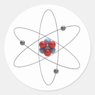 Model van een lithiumatoom ronde sticker