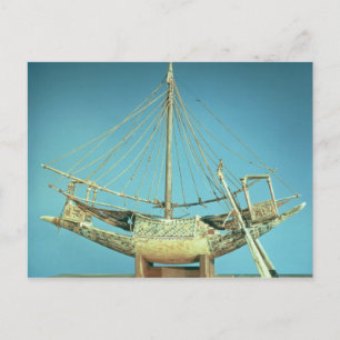 Model van een van de boten van de farao briefkaart