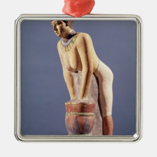 Model van een vrouw die bier maakt, het Oude Konin Metalen Ornament