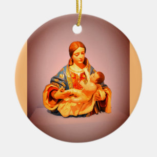 Model van Mary en Jezus Keramisch Ornament