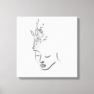 Model voor Mode Vrouw Face Canvas Afdruk