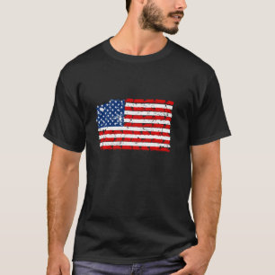 model vrachtwagen met Amerikaanse vlag T-shirt