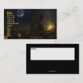 Modèle 2009 de carte de visite de Halloween (Devant / Derrière)