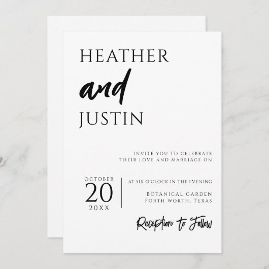 MODÈLE 3 FAIRE-PART DE MARIAGE (Devant / Derrière)