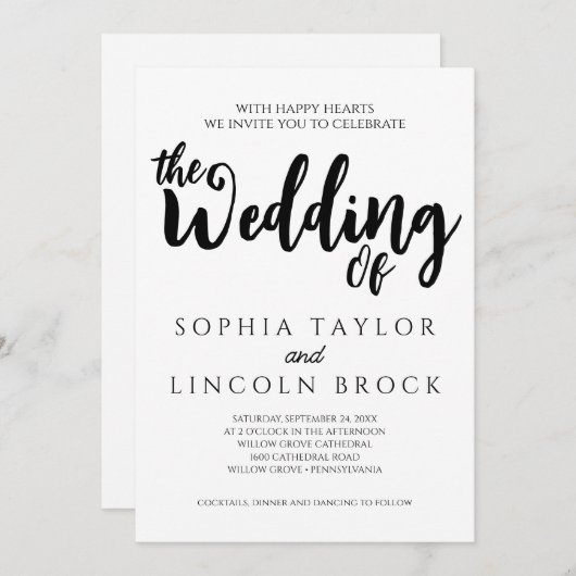 MODÈLE 4 FAIRE-PART DE MARIAGE (Devant / Derrière)