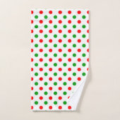 Modèle à pois blancs rouges et verts  (Serviette à main)