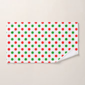 Modèle à pois blancs rouges et verts  (Serviette à main)