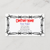 Modèle à simple face de carte de visite de barbelé (Devant)