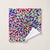 Modèle Abstrait coloré de Damas florales (Gant de toilette)