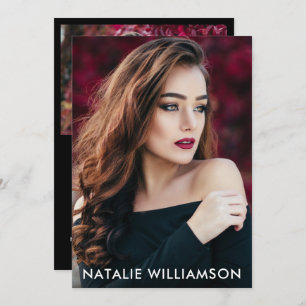 Modèle Acteur 2 Carte photo Comp 5x7 noir arrière