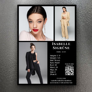 Modèle Acteur 3 Carte photo Comp Modèle noir QR