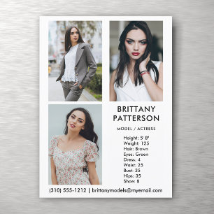 Modèle Acteur 3 Photo Pro Carte Comp Blanc