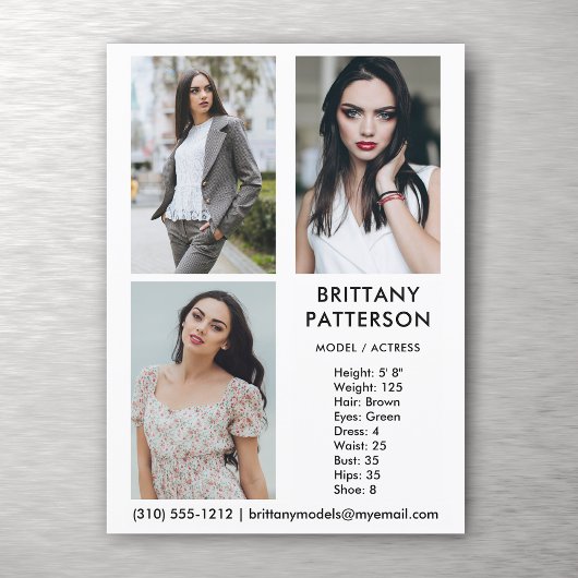 Modèle Acteur 3 Photo Pro Carte Comp Blanc