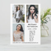 Modèle Acteur 3 Photo Pro Carte Comp Blanc (Debout devant)