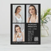 Modèle Acteur 3 Photo Pro Carte Comp Votre code QR (Debout devant)