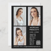 Modèle Acteur 3 Photo Pro Carte Comp Votre code QR (Devant)
