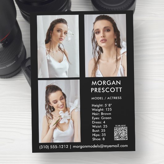 Modèle Acteur 3 Photo Pro Carte Comp Votre code QR