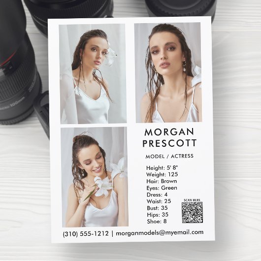 Modèle Acteur 3 Photo Pro Carte Comp Votre code QR