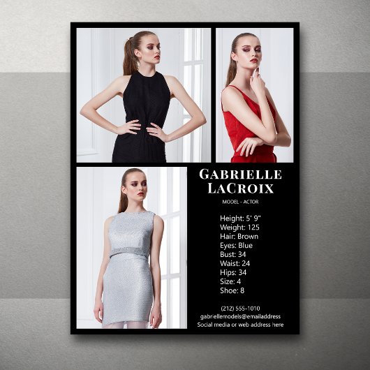 Modèle Acteur 3 Photo Pro Modèle de carte Comp Bla