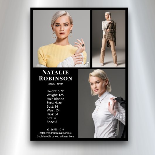 Modèle Acteur 3 Photo Pro Modèle de carte Comp Bla