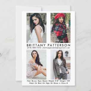 Modèle Acteur 4 Carte photo Comp 5x7 blanc