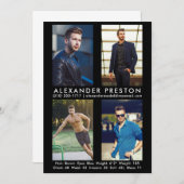 Modèle Acteur 4 Carte photo Comp 5x7 noir (Devant / Derrière)