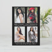 Modèle Acteur 4 Carte photo Comp 5x7 noir (Debout devant)