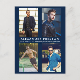 Modèle Acteur 4 Photo Comp Carte postale bleue