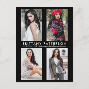 Modèle Acteur 4 Photo Comp Carte postale noire