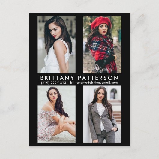 Modèle Acteur 4 Photo Comp Carte postale noire (Devant)