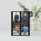 Modèle Acteur 4 Photo Comp Carte postale noire (Debout devant)