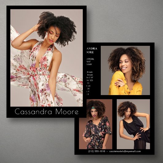 Modèle Acteur 4 Photo Deux Côtés Modèle Carte Comp