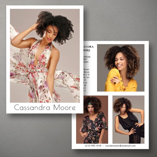 Modèle Acteur 4 Photo Deux Côtés Modèle Carte Comp