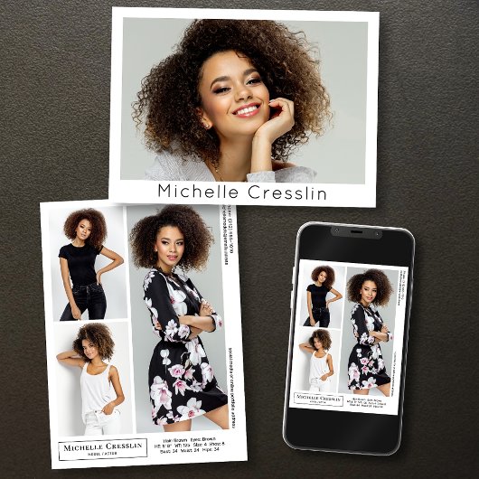 Modèle Acteur 4 Photo Deux faces Modèle carte Zed