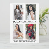 Modèle Acteur 4 Photo Pro Carte Comp Blanc (Debout devant)