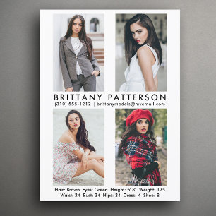 Modèle Acteur 4 Photo Pro Carte Comp Blanc