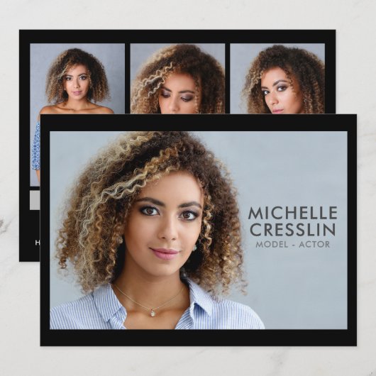 Modèle Acteur 5.5x7.5 Comp Carte Zed 3 Photo Retou (Devant / Derrière)