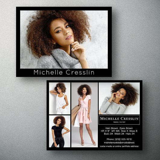 Modèle Acteur 5 Photo Deux Côtés Modèle Carte Comp